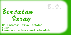 bertalan varay business card