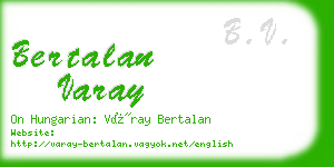 bertalan varay business card